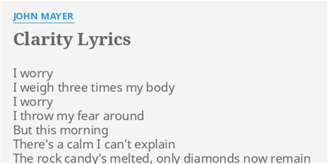 clarity lyrics|clarity lyrics john mayer.